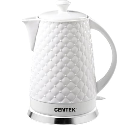 Чайник Centek 2 л, 2000 Вт, супербелая керамика, рельефный корпус  CT-0061 White