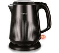 Чайник Centek CT-1025 Black металл, 1.8 л, 2200 Вт, двойные стенки, кнопка открытия на ручке