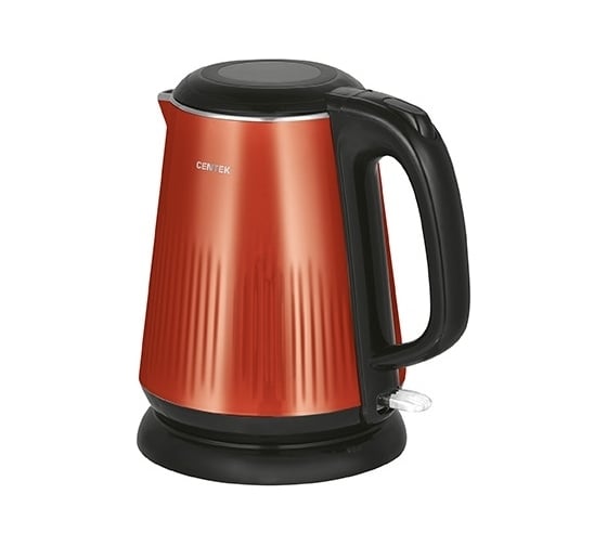 Чайник Centek CT-1025 Red металл, 1.8 л, 2200 Вт, двойные стенки, кнопка открытия на ручке