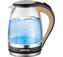 Чайник Centek CT-0046 стекло, 1.7 л, 2200 Вт, внутренняя LED подсветка, отделка нержавеющая сталь