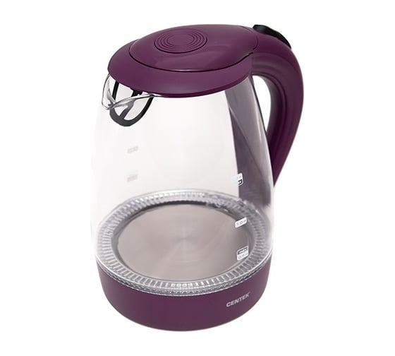 Чайник Centek стекло, 1.8л, 2200Вт, внутренняя LED подсветка, кнопка CT-0042 Violet