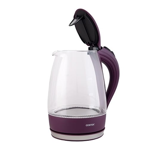 Чайник Centek стекло, 1.8л, 2200Вт, внутренняя LED подсветка, кнопка CT-0042 Violet