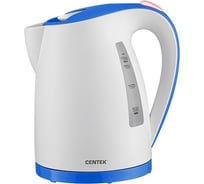 Чайник Centek 1.7 л, 2200 Вт, LED, матовый корпус, защита от включения без воды CT-0026 White