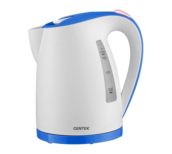 Чайник Centek 1.7 л, 2200 Вт, LED, матовый корпус, защита от включения без воды CT-0026 White