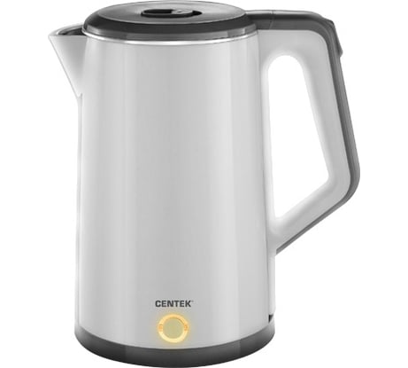 Чайник Centek CT-0024 Gray металл, 1.5 л, 1800 Вт, двойная стенка, бесшовная колба