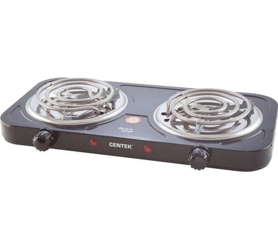 Электрическая плитка Centek CT-1509 Black 2 конфорки, ТЭН, 140 мм, 2000 Вт, индикатор работы 1