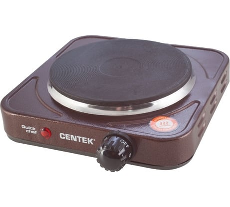 Электрическая плитка Centek CT-1506 Siberia 1 конфорка, чугун, 155 мм, 1000 Вт, индикатор работы