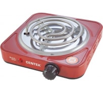 Электрическая плитка Centek CT-1508 Red 1 конфорка, ТЭН, 140 мм, 1000 Вт, индикатор работы