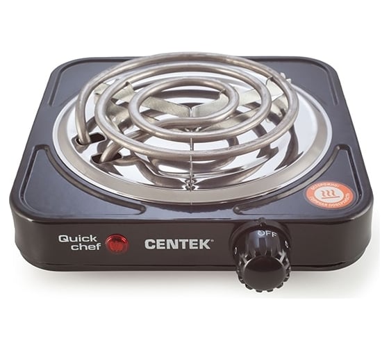 Электрическая плитка Centek CT-1508 Black 1 конфорка, ТЭН, 140 мм, 1000 Вт, индикатор работы