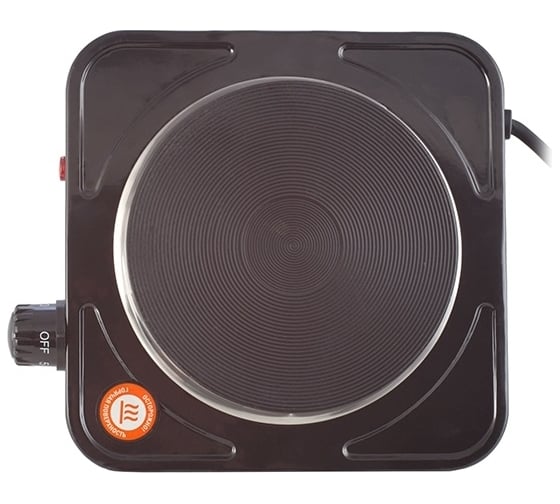 Электрическая плитка Centek CT-1506 Black 1 конфорка, чугун, 155 мм, 1000 Вт, индикатор работы
