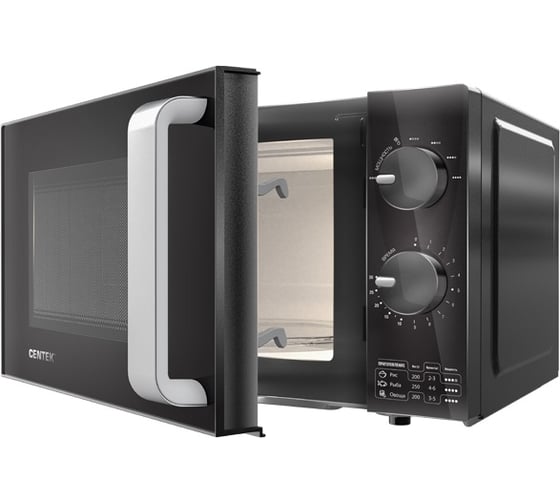Микроволновая печь Centek СВЧ CT-1581 черный, 700W, 20 л, 6 режимов, диаметр тарелки 245 мм, таймер, подсветка