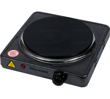 Электрическая плита WILLMARK 1 чугунная конфорка 155 мм, 1500 Вт, корпус из нержавеющей стали, серый НS-115G 2000613