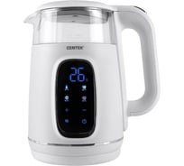 Чайник Centek 1.7л, 2200Вт, 2стенки, Стекло LED-дисплей, t:40/80/90/100С, сенсорный подогрев CT-0052 White