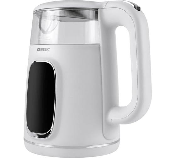 Чайник Centek 1.7л, 2200Вт, 2стенки, Стекло LED-дисплей, t:40/80/90/100С, сенсорный подогрев CT-0052 White