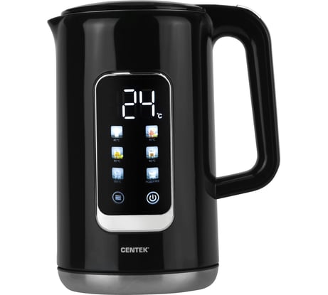 Чайник Centek CT-1003 (чёрный) 1,7л 2200Вт 2стенки Сталь без шва Умный Сенсор LED-дисплей CT-1003 Black