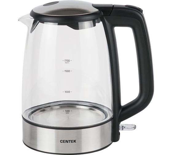 Чайник Centek стекло 1.7л, 2200Вт, LED подсветка, Фильтр от накипи, STRIX контроллер CT-0003