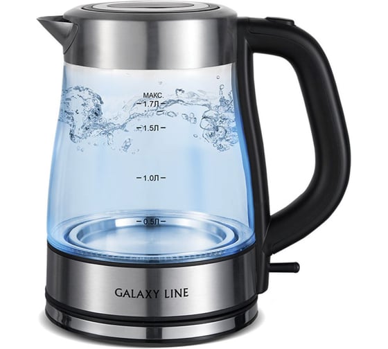Чайник электрический Galaxy LINE GL 0565, 1.7 л, черный, стекло, 2200 Вт 7010105650 1