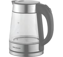 Чайник электрический Willmark WEK-1736G (1.7л, LED-подсв., корп. из стекла, 2000Вт, съемный фильтр от накипи) (Черный) 2002567