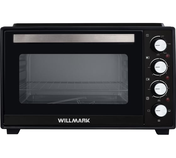 Мини-печь Willmark WCO-401BL (40л,2 стеклокерам.конф.1300+900Вт,лампа,4 линейных ТЭНа,черн.) 1001434 1