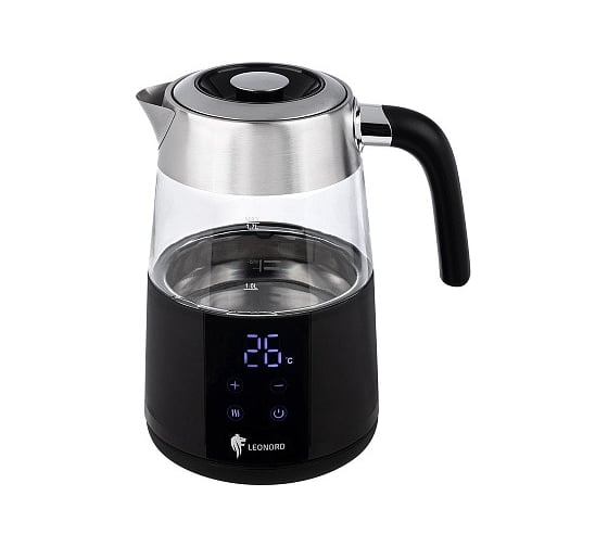 Чайник электрический Leonord LE-1525 1.7 л, стекло, пластик, черный 109685 1