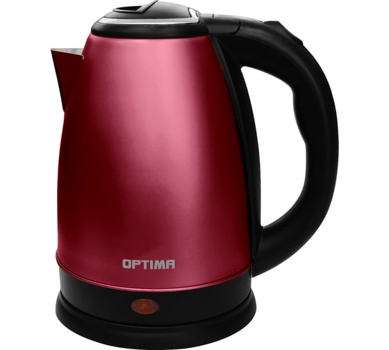 Чайник электрический Optima EK-1808SS (1,8л, поворот на 360 градусов, корп, из нерж, стали) (Вишневый матовый) 2002366 1