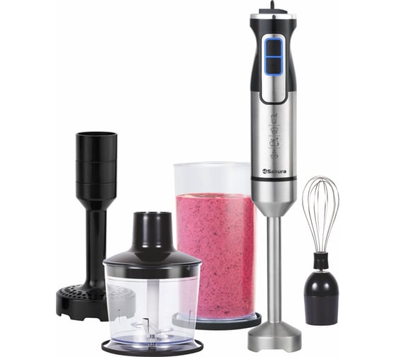 Блендерный набор Sakura SA-6273SBK DC мотор 1500 Вт, стальной корпус, венчик чоппер стакан картофелемялка УТ000003857 1