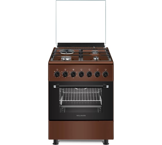 Плита комбинированная Willmark CS-6634, 60х60,3газ/1эл,эл.духовка,конвекц,тайм,эл.подж,газ-контр, коричневый 1002453 1