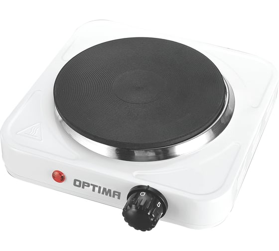 Плита электрическая Optima OS-111W (1 чугунная конфорка*155 mm,1000Вт, корпус из нерж.стали, цвет белый) 2000624 1