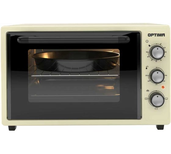 Мини-печь Optima MO-38B (38л,лампа,таймер,2 противня,решетка,беж.,1400Вт) 2003559 1