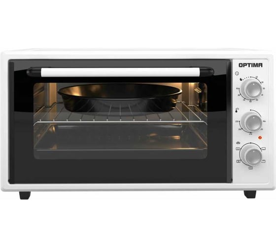 Мини-печь Optima MO-48WF (48л,эмал.внутр.поверх,конвекция,лампа,таймер,белый,1600Вт) 2003566 1