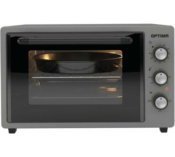 Мини-печь Optima MO-38G (38л,лампа,таймер,2 противня,решетка,серый,1400Вт) 2003558 1