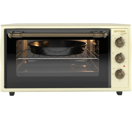 Мини-печь Optima MO-48BR (48л,эмал.внутр.поверх.,лампа,таймер,ретро-беж.,1600Вт) 2003565 1