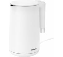Чайник электрический с двойными стенками SONNEN KT-8719W, 1,5л, 2200 Вт, белый, 454691