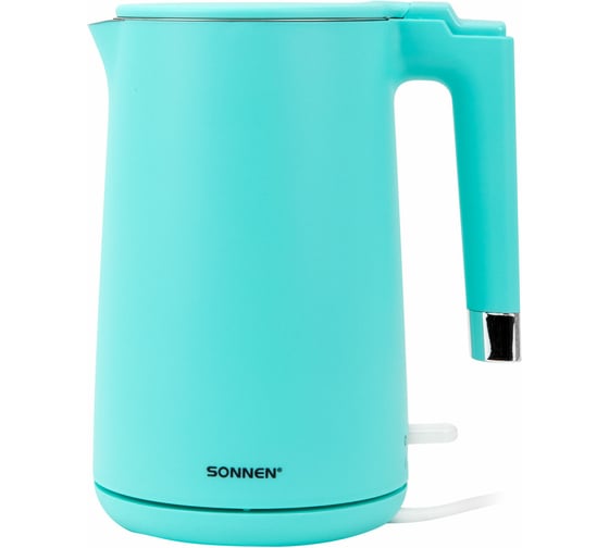 Чайник электрический SONNEN с двойными стенками KT-8719M, 1,5л, 2200 Вт, мятный 454694 1