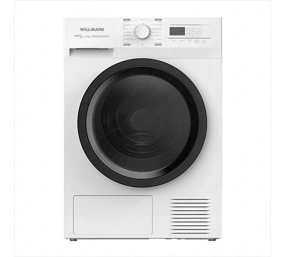 Сушильная машина Willmark WDM-8025HPW 8кг, тепл.насос, 16 режимов, дисплей, подсветка бар., А+, белая+чёрная 1004554 1