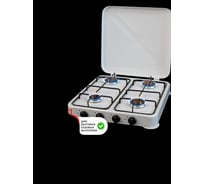 Плита газовая настольная BlackWeld четырехконфорочная, белая 150225