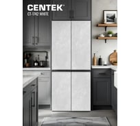 Холодильник Centek 415л, 148л/267л, 782х630х1825мм текстура камень, 4 двери А++ CT-1742 White Stone