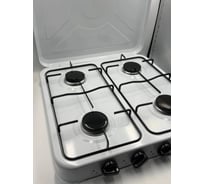 Плита газовая настольная Pegas четырехконфорочная, белая 150225
