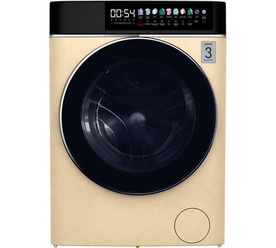Стиральная машина (бежев) Centek 1400 /10кг/ 52см / 11пр /Диспл/INVERTER/Сушка 6кг/Пар/A+++ CT-1949 1