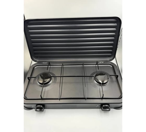 Плита газовая настольная двухконфорочная Pegas черная 150222 1