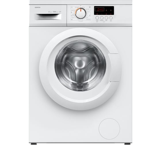 Стиральная машина Centek белый, 1000 / 6кг / 40см / 23пр /LED-Дисплей/Очистка барабана/A+ CT-1910 1