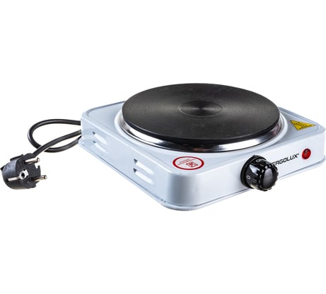 Электроплитка ERGOLUX ELX-EP05-C01 белая, 1 конфорка, дисковый нагревательный элемент 1500 Вт, 220-240 В 14461