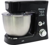 Миксер электр с чашей Sakura SA-6327BK планетарный 1000Вт 3,5л 6скор РТ-00060980