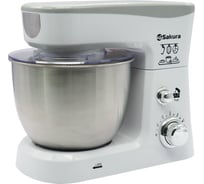 Миксер электр с чашей Sakura SA-6327W планетарный 1000Вт 3,5л 6скор РТ-00060982