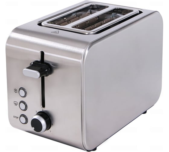 Тостер Willmark WTS-9817S (850 Вт.,7 степ.обжар.,2 отд,поддон для крошек, разморозка, центр. тостов) (Нержавеющая сталь) 2000840 1