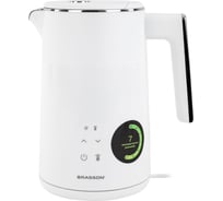 Чайник с двойными стенками и терморегулятором BRASSON KT-264, 1,5л, 2200 Вт, дисплей, белый, 455193