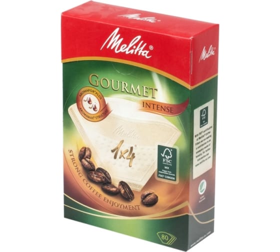 Бумажные фильтры для заваривания кофе Melitta Gourmet Intense для крепкого кофе 1x4 80 шт 100999 1