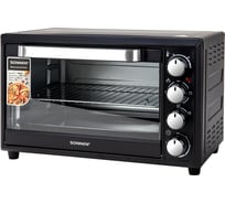 Мини-печь электрическая SONNEN EO-HL33, 1800 Вт, 33 л, 3 режима нагрева, таймер, черная 458305
