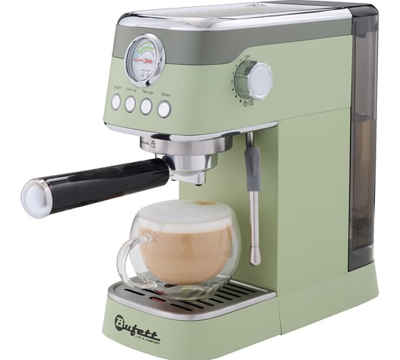 Кофеварка рожковая с капучинатором Bufett зеленая 640632 1