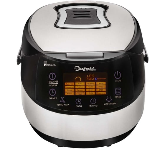 Мультиварка Bufett YMC 562 с чашей 5 л, 860Вт, черно-стальная 640562 1